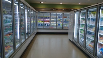 Supermarket commercial freezer display showcase hollow glass