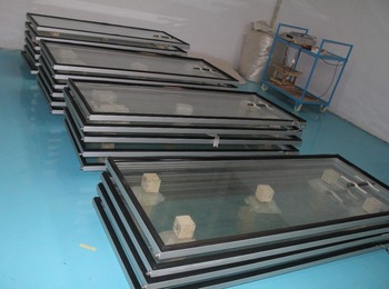 Supermarket commercial freezer display showcase hollow glass