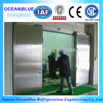 double leaf stainless steel electrical sliding door for cold storage room