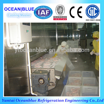Industrial IQF Tunnel Blast Freezer for Frozen Fish