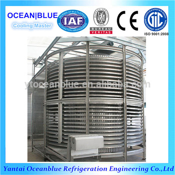 industrial shrimp quick freezing double spiral blast freezer iqf machine
