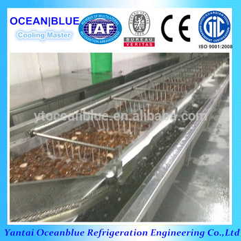 Food Processing Line Stainless Steel Belt IQF Mushroom Fluidized Freezer