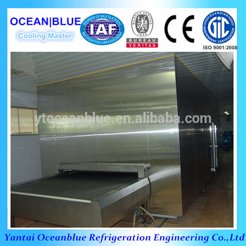 Green peas processing line IQF Fluidized tunnel freezer