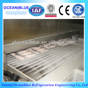 Hot Sale Fish Fillet Frozen Tunnel Type Individual Quick Freezer