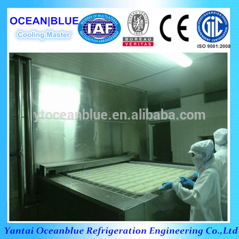 IQF tunnel industrial freezer for fish prawn squid and shrimp with quick freezing