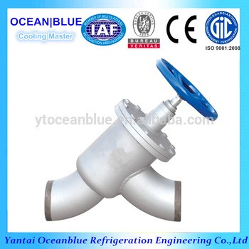 Stop valve for ammonia refrigeration equipment