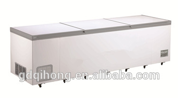 1600L HUGE SIZE double door chest freezer top solid door commercial LED display freezer BD BC 1668
