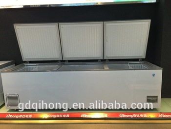1600L HUGE SIZE double door chest freezer top solid door commercial LED display freezer BD BC 1668