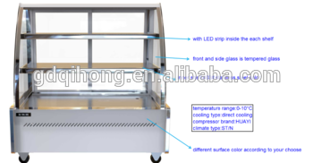 HG 1300 Air Cooling Type and Single temperature Style Counter top cake display showcase for bakery shop