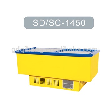 SD SC 1450 340L Double 2 doors Glass Display Island Freezer 110V 240V with CE CB SASO SONCAP Certificate