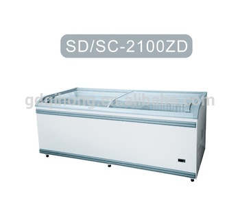 Hot Selling 690 Litres SD SC 2100ZD Glass Door Chest Freezer for 220V 50HZ 110V 60HZ