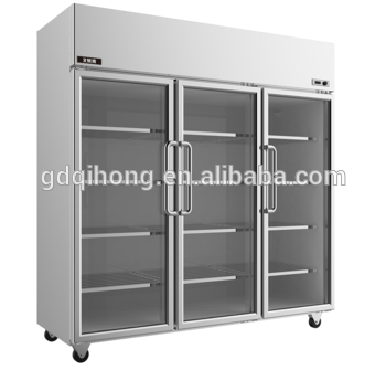LCF 3S EE Stainless Steel kitchen refrigeration equipment kitchen freezer glass door refrigerator