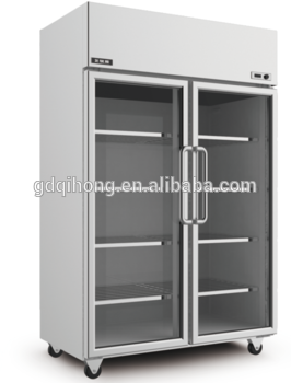 LCF 2S extrem edition stainless steel commercial refrigerators glass doors two doors kitchen fridge