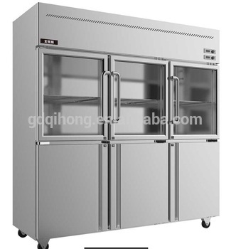 LCF 6M2D glass commercial restaurant fridge