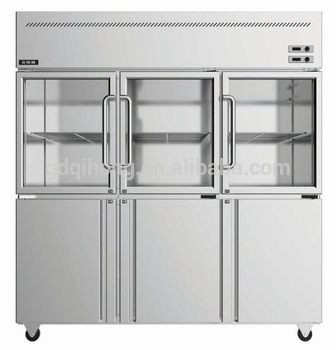 LCF 6M2D Glass 1300L Commercial Kitchen Refrigerator