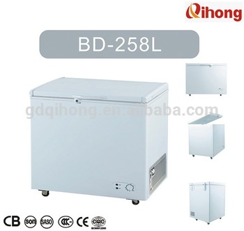 Hot Selling 258L DC AC CHEST FREEZER FOR HOME AND COMMERCIAL USE 220V 50HZ 110V 60HZ BD 258L