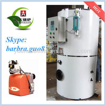 Pressure adjustable gas oil burning steam boilers for industrial distillation