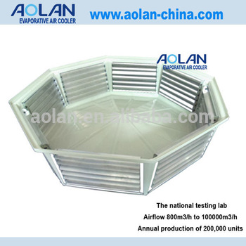 Evaporative top cooler plenum
