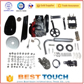 Fashion 49cc 4 stroke single cylinder rear bicycle engine parts 80cc petrol motorized bicycle engine kit for adult