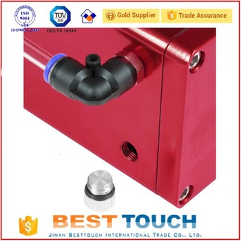 Billet red square aluminum alloy square oil catch can racing red oil catch tank kit for dongfeng truck spare parts