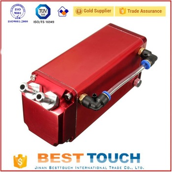 Alloy red square aluminum 0 5 l racing oil catch tank kit oil catch tank with breather for Ssangyong