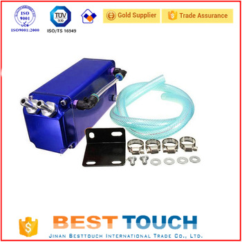 Engine protection universal blue square aluminum oil catch tank for Volvo with cheap price and good quality