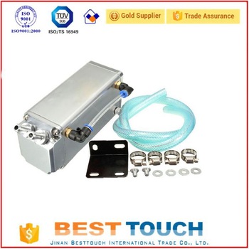 High quality chrome square aluminum oil reservoir catch tan aluminum oil filter baffled for Opel