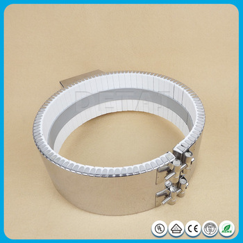 Extruding induction ceramic band heater for injection molding machine