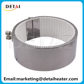 Ceramic heating element band heater for extruder