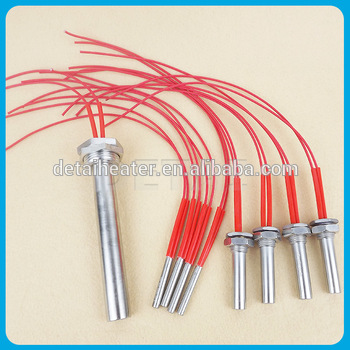 Teflon coating immersion cartridge heater with threaded fitting