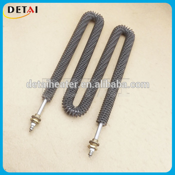 Electric fin tube coil heater element