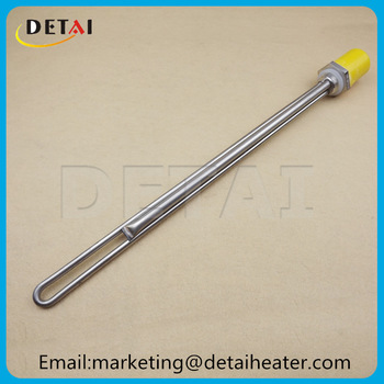 Detai water heating element with thermostat tube
