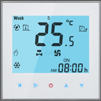 FACTORY SELL BECA 95 240VAC Four Pipe Cooling 5 2 Four Periods Programmable Fan Coil RS485 Modbus Room Thermostat