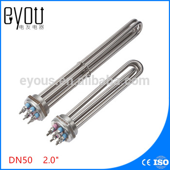 DN50 2.0” thread heating element 3KW,good quality 59mm flange electric heat tube for air/solar energy