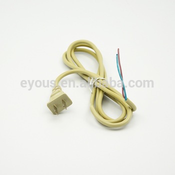 white black copper clad aluminum power cord cable 2 cores wire 2 flat plug pin power line