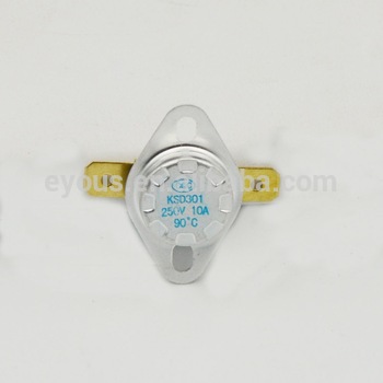 KSD301 Snap-type thermostat,kick temperature switch,automatic reset 45~180 celsius degree