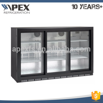 220 240V 50Hz voltage triple glass door beer beverage display refrigerator mini bar cooler