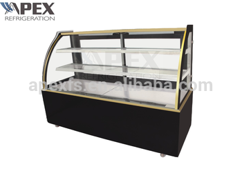 CE Approved sandwich bakery display cooler refrigerator with black marble base