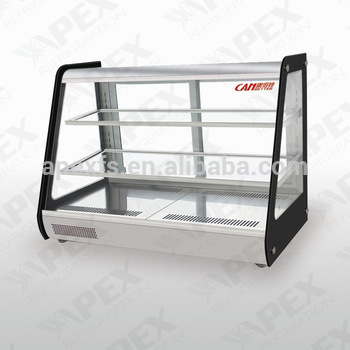Curved glass high quality hot food display warming cabinets