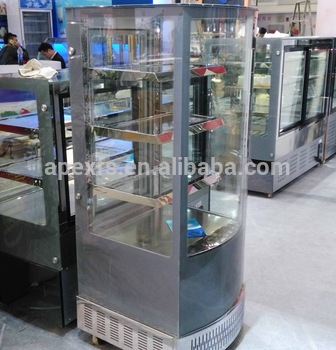Vertical four side glass beverage display showcase refrigerator with CE