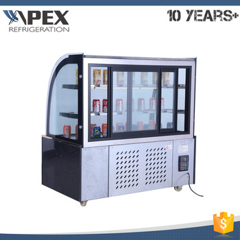 Hot sale european style refrigerator curved glass door cake refrigerator showcase bakery chiller