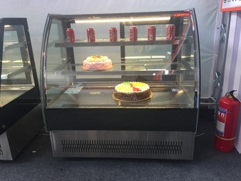 High quality curved glass door cake dsipaly showcase cabinet