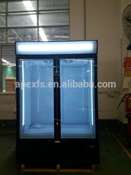 Glass door freezer commercial refrigerator 18 degree upright freezer