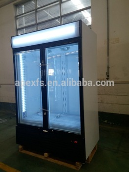 Glass door freezer commercial refrigerator 18 degree upright freezer