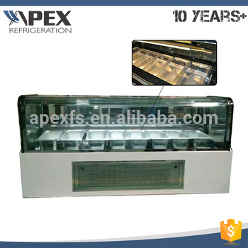 Packed in carton and wooden <font color='red'>pallet</font> 18C to 22C display countertop ice cream freezer for gelato