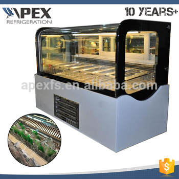 Packed in carton and wooden pallet 18C to 22C display countertop ice cream freezer for gelato