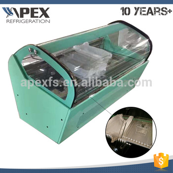 New goods fan blowing system gelato cabinet freezer automatic defrost system ice cream chiller