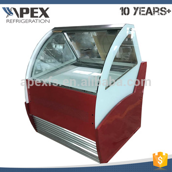 Air cooling system glass sliding door popsicle refrigerated ice cream gelato display showcase