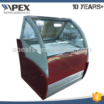 Air cooling system glass sliding door popsicle refrigerated ice cream gelato display showcase