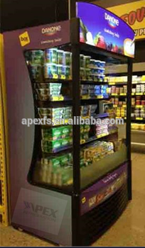 Luxury supermarket beverage display open type refrigerators